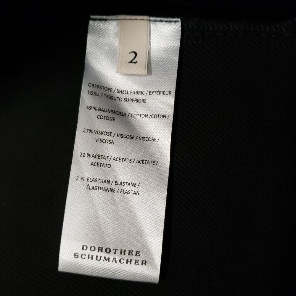 DOROTHEE SCHUMACHER Black Look Sharp Asymmetrical A-Line Midi Skirt Size M - Picture 8 of 8
